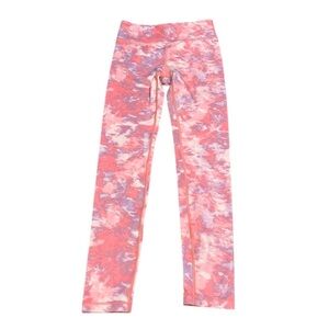 Athleta Girl High Rise Printed Chit Chat Tight Vibrant Blue Leggings Size 12